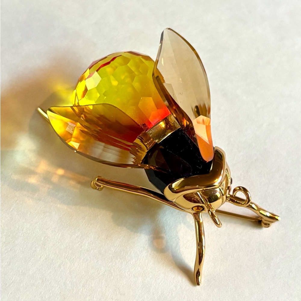 Alipur Fire Opal Crystal Bumblebee Brooch  Daniel Swarovski Paradise Collection